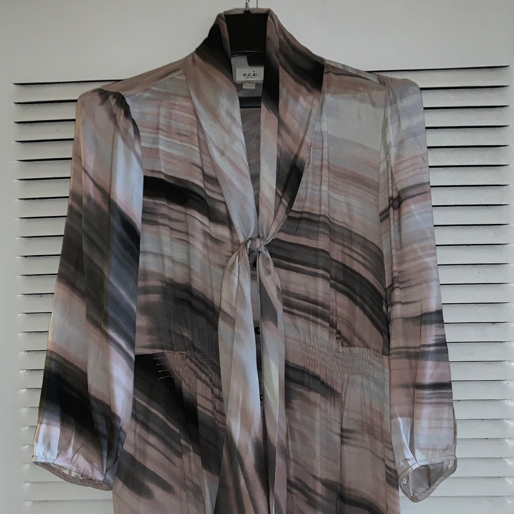 Tye Dye Silk Button Down Dress